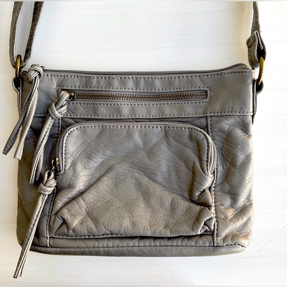 Bueno Handbags - Bueno leather gray crossbody shoulder bag